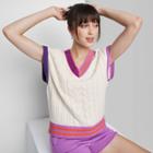 Women's Oversized Sweater Vest - Wild Fable Almond/pink