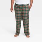 Men's Big & Tall Plaid Flannel Pajama Pants - Goodfellow & Co Dark Green