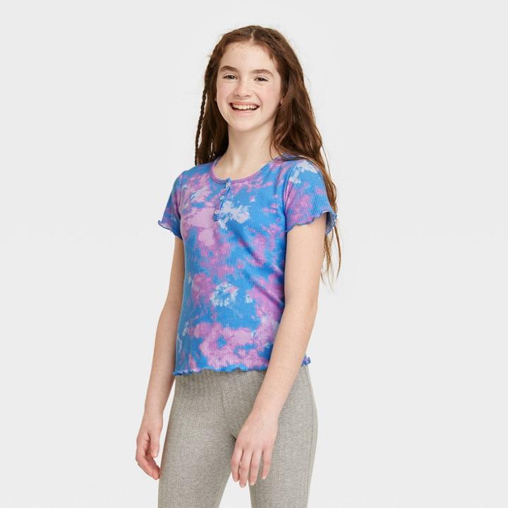 Girls' Henley T-shirt - Art Class Purple