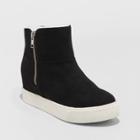Women's Sheryl Microsuede Sherpa Lined Wedge Fashion Boots - Universal Thread Black