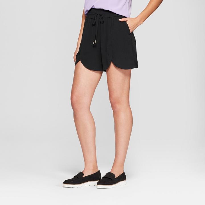 Women's Crepe Shorts - A New Day Black Xxs