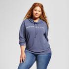 Women's Plus Size Wake Me When Winter Is Over Graphic Cowl Sweatshirt - Fifth Sun (juniors') Navy