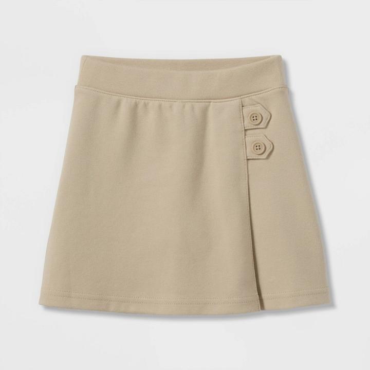 Toddler Girls' Pull-on Uniform Knit Skorts - Cat & Jack Khaki