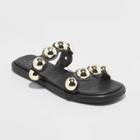 Women's Didi Embellished Slide Sandals - A New Day Black