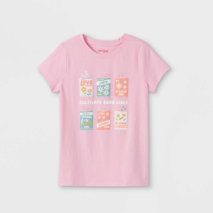 Girls' 'positive Seeds' Short Sleeve Graphic T-shirt - Cat & Jack