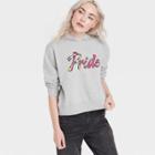 Pride Ph By The Phluid Project Adult Pride Flag Cropped Hoodie - Heather Gray