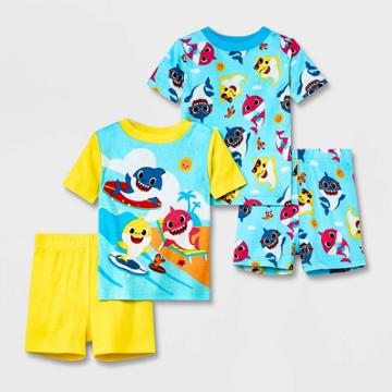 Baby Shark Toddler Boys' 4pc Toddler Shark Pajama Set - Yellow