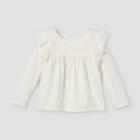 Toddler Girls' Eyelet Long Sleeve Blouse - Cat & Jack Cream