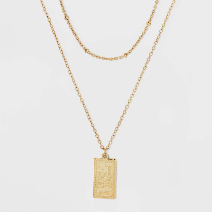 No Brand 14k Gold Dipped 'gemini' Pendant Necklace - Gold
