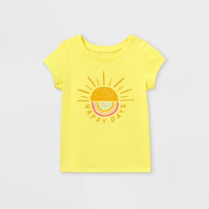 Toddler Girls' Happy Days Short Sleeve T-shirt - Cat & Jack Yellow
