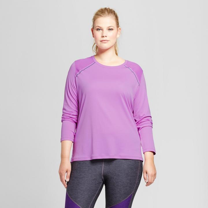 Women's Plus-size Long Sleeve Ventilated Tech T-shirt - C9 Champion Lilac (purple)