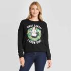 Women's Elf! Omg Santa! Holiday Light Up Graphic Sweatshirt - Black