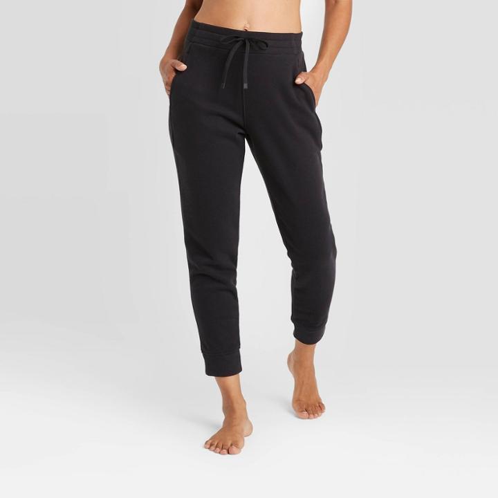 Women's Cotton Fleece Jogger Pants - All In Motion Black