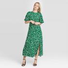 Women's Floral Print Short Sleeve Dress - Who What Wear Green