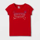 Girls' Adaptive 4th Of July Short Sleeve Graphic T-shirt - Cat & Jack Red