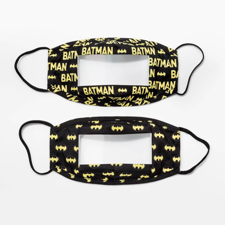 Kids' 2pk Batman Panel Masks, Black/yellow