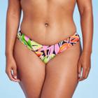 Women's High Leg Cheeky Bikini Bottom - Wild Fable Tropical Print