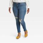 Women's Plus Size High-rise Skinny Jeans - Universal Thread Medium Blue