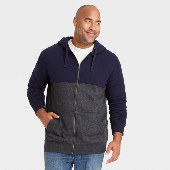Men's Tall Standard Fit Hooded Sweatshirt - Goodfellow & Co Xavier Navy