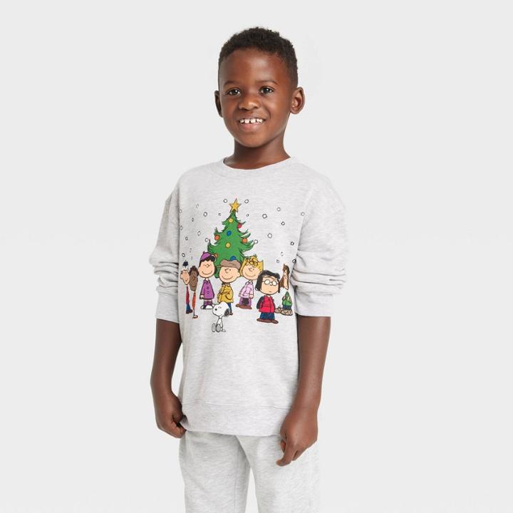Kids' Peanuts Crewneck Sweatshirt - Heather Gray