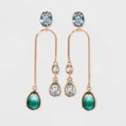 Mixed Stones With Ombre Effect Drop Earrings - A New Day Green
