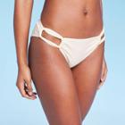 Women's Cut Out Cheeky Bikini Bottom - Shade & Shore Off-white