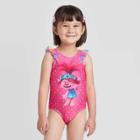 Toddler Girls' Trolls One Piece Swimsuit - Pink 2t, Toddler Girl's,