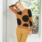 Women's Polka Dot Crewneck Pullover Sweater - Who What Wear Brown
