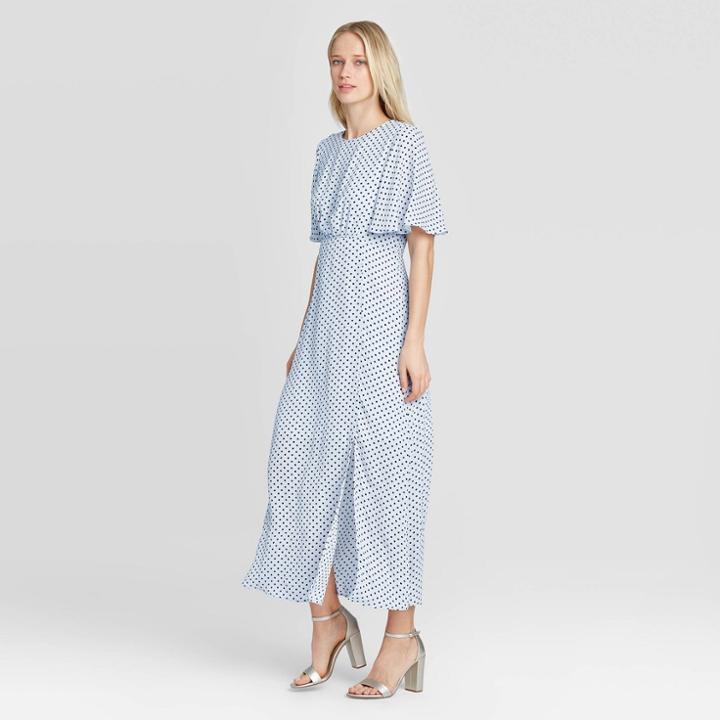Women's Polka Dot Short Sleeve Dress - Who What Wear Blue