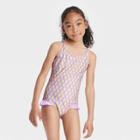 Girls' Lemon Print One Piece Swimsuit - Cat & Jack Purple