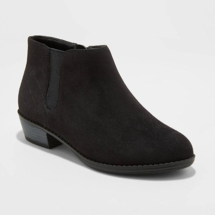 Girls' Aleah Microfiber Chelsea Booties - Cat & Jack Black