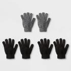 Women's 3pk Magic Gloves - Wild Fable Gray/black One Size, Women's, Gray Black