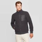 Men's Standard Fit Fleece Sherpa Jacket - Goodfellow & Co Gray M,