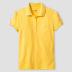 Girls' Interlock Polo Shirt - Cat & Jack, Size: Medium, Pongee Tint
