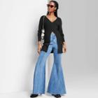 Women's Longline Button-down Cardigan - Wild Fable Black