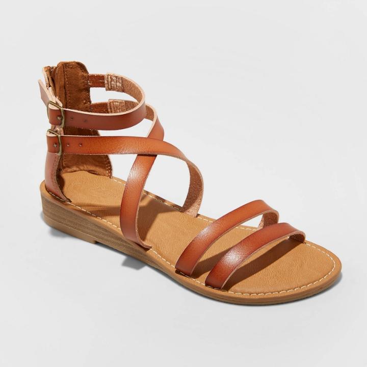 Women's Martina Gladiator Sandals - Universal Thread Cognac 5, Women's, Red
