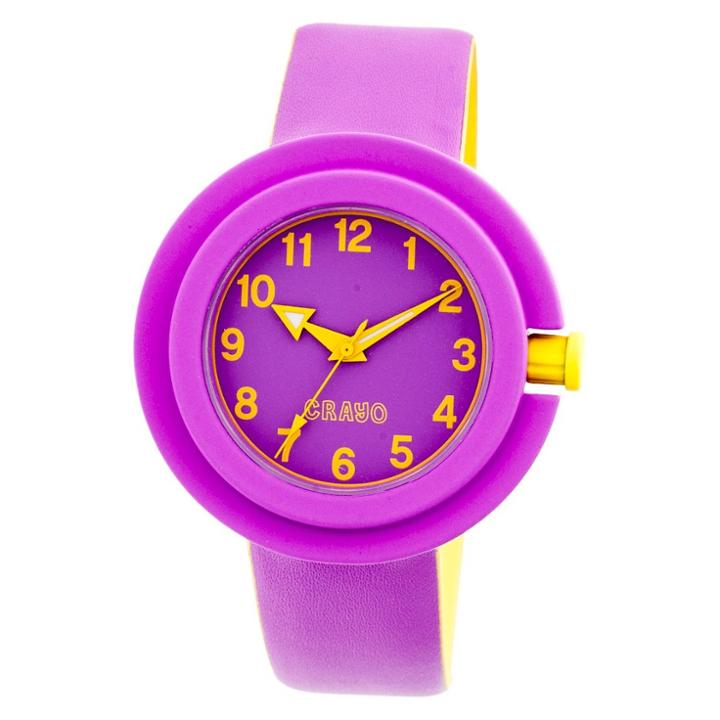 Women's Crayo Equinox Rubber Strap Watch-purple, Purple
