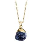 Distributed By Target Women's Silver Plated Rough Cut Sodalite Necklace - Gold