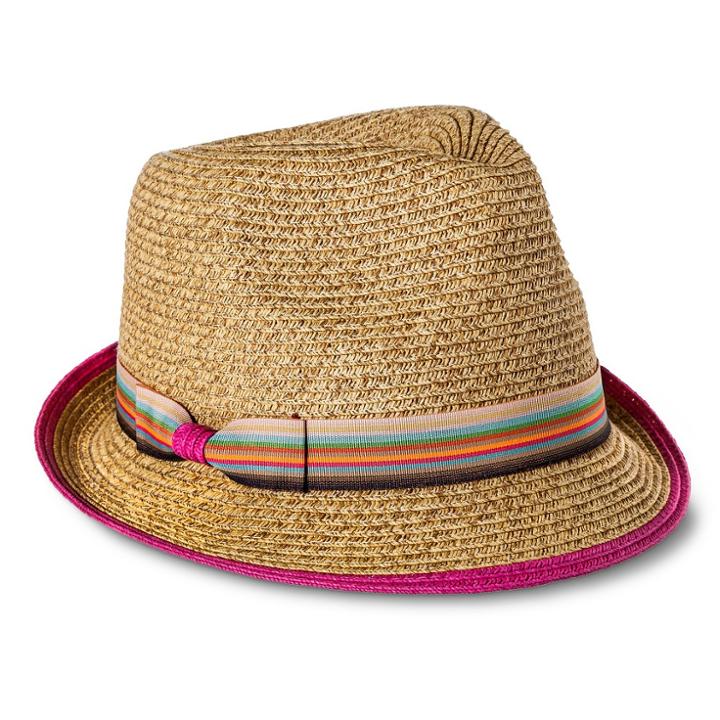 Mossimo Supply Co. Women's Pink Trim And Bow Sash Fedora Hat - Tan - Mossimo