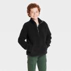 Boys' Sherpa Fleece 1/4 Zip Pullover - All In Motion Black