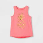 Toddler Girls' Sparkle Pineapple Graphic Tank Top - Cat & Jack Neon Pink