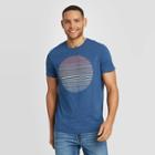 Men's Standard Fit Sunset Short Sleeve Crew Neck Graphic T-shirt - Goodfellow & Co Blue