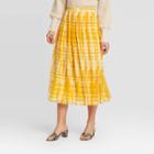Women's Low-rise Tie-dye Flowy Midi Skirt - Who What Wear Yellow