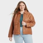 Women's Plus Size Faux Leather Jacket - Universal Thread Gold