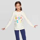 Girls' Long Sleeve Be Kind Online Graphic T-shirt - Cat & Jack Cream M, Girl's, Size: