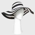 Women's Packable Straw Floppy Hat - Shade & Shore Black/white