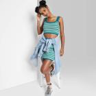 Women's Scoop Neck Sweater Knit Tank Top - Wild Fable Dark Teal Blue