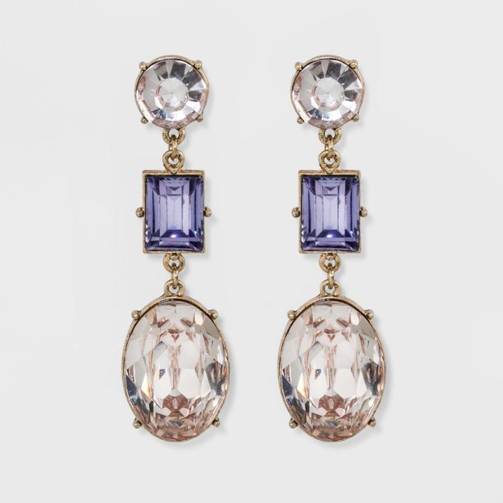 Sugarfix By Baublebar Stacked Crystal Drop Earrings - Light Pink, Girl's