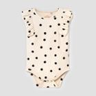 Baby Girls' Polka Dot Rib Ruffle Bodysuit - Cat & Jack Dark Off-white