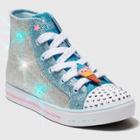 Toddler Girls' S Sport By Skechers Zelena Crystal Stars Light Up Sneakers - Silver 5, Blue